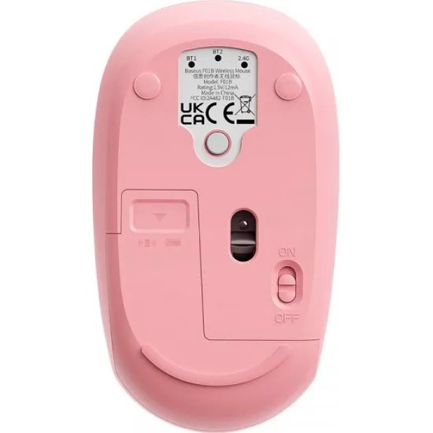 Бездротова миша Baseus F01B 2.4G + Bluetooth Connection (Рожева)